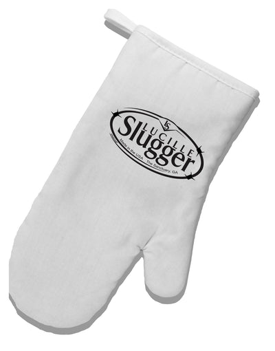 Lucille Slugger Logo White Printed Fabric Oven Mitt by TooLoud-Oven Mitt-TooLoud-White-Davson Sales