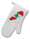 Lebanon Flag Silhouette White Printed Fabric Oven Mitt-Oven Mitt-TooLoud-White-Davson Sales