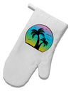 Palm Trees Silhouette - Beach Sunset Design White Printed Fabric Oven Mitt-Oven Mitt-TooLoud-White-Davson Sales