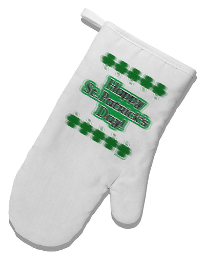 Seeing Double St. Patrick's Day White Printed Fabric Oven Mitt-Oven Mitt-TooLoud-White-Davson Sales