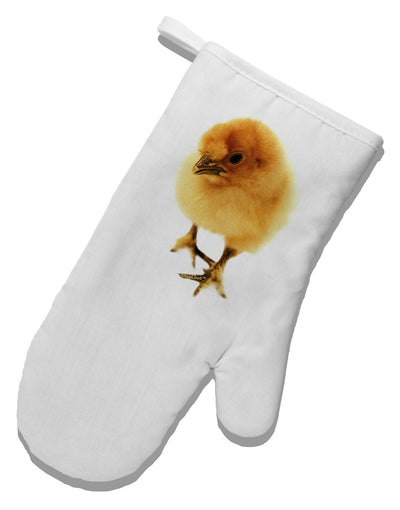 Fluffy Chick White Printed Fabric Oven Mitt-Oven Mitt-TooLoud-White-Davson Sales