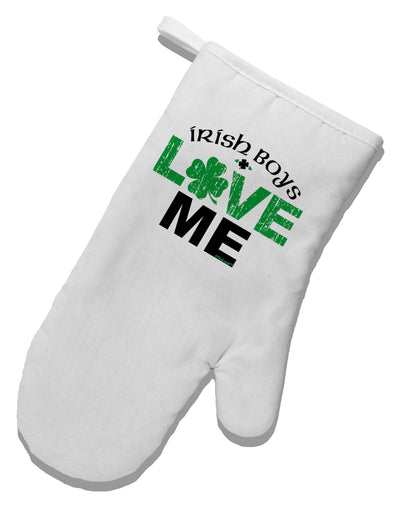 Irish Boys Love Me White Printed Fabric Oven Mitt-Oven Mitt-TooLoud-White-Davson Sales