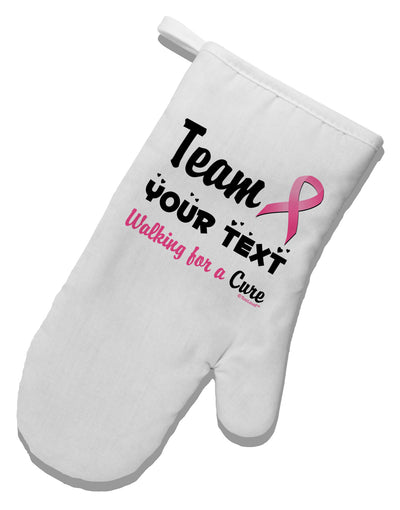 Personalized Team -Name- Breast Cancer Walk - Walking for a Cure White Printed Fabric Oven Mitt-Oven Mitt-TooLoud-White-Davson Sales