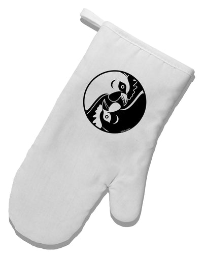 TooLoud Yin Yang Chicken White Printed Fabric Oven Mitt-Oven Mitt-TooLoud-White-Davson Sales