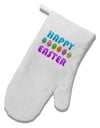 Happy Easter Decorated Eggs White Printed Fabric Oven Mitt-Oven Mitt-TooLoud-White-Davson Sales