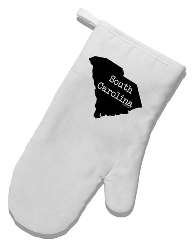 South Carolina - United States Shape White Printed Fabric Oven Mitt by TooLoud-Oven Mitt-TooLoud-White-Davson Sales