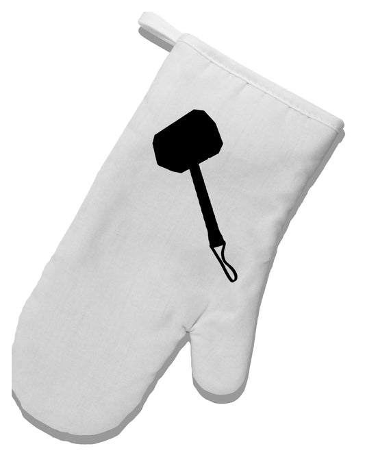 Thors Hammer Nordic Runes Lucky Odin Mjolnir Valhalla White Printed Fabric Oven Mitt by TooLoud-TooLoud-White-Davson Sales