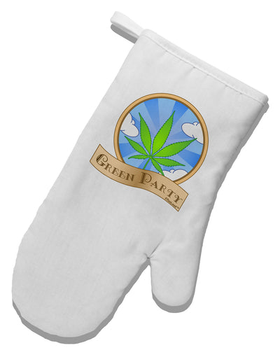 Green Party Symbol White Printed Fabric Oven Mitt-Oven Mitt-TooLoud-White-Davson Sales