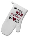 Declare War on Negativity White Printed Fabric Oven Mitt by TooLoud-Oven Mitt-TooLoud-White-Davson Sales