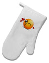 Kissy Face Emoji White Printed Fabric Oven Mitt-Oven Mitt-TooLoud-White-Davson Sales