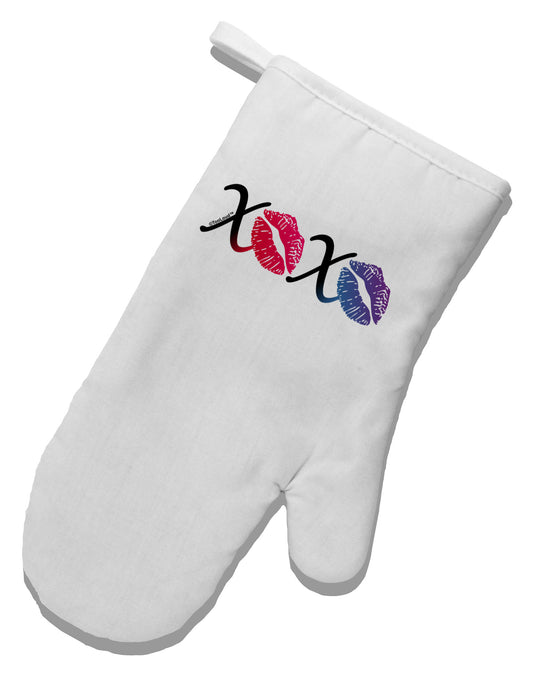 XOXO Kisses White Printed Fabric Oven Mitt-Oven Mitt-TooLoud-White-Davson Sales