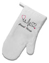 Stethoscope Heartbeat Text White Printed Fabric Oven Mitt-Oven Mitt-TooLoud-White-Davson Sales