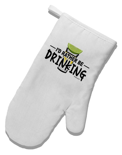 I'd Rather Be Drinking White Printed Fabric Oven Mitt-Oven Mitt-TooLoud-White-Davson Sales