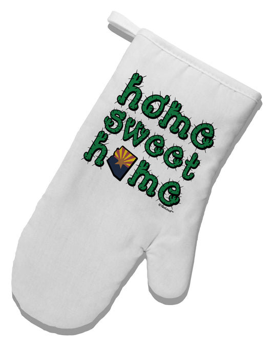 Home Sweet Home - Arizona - Cactus and State Flag White Printed Fabric Oven Mitt by TooLoud-Oven Mitt-TooLoud-White-Davson Sales