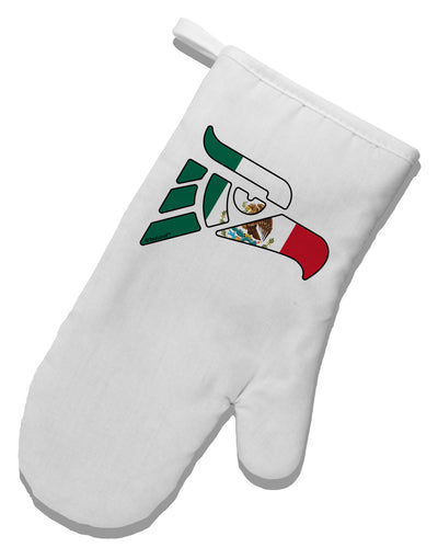 Hecho en Mexico Eagle Symbol - Mexican Flag White Printed Fabric Oven Mitt by TooLoud-Oven Mitt-TooLoud-White-Davson Sales