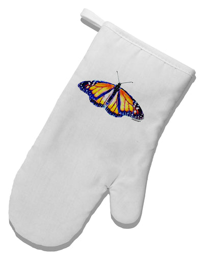 TooLoud Watercolor Monarch Butterfly White Printed Fabric Oven Mitt-Oven Mitt-TooLoud-White-Davson Sales