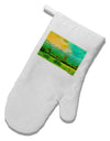 Mountain Sunset Watercolor White Printed Fabric Oven Mitt-Oven Mitt-TooLoud-White-Davson Sales