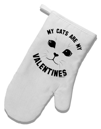 My Cats are my Valentines White Printed Fabric Oven Mitt by TooLoud-TooLoud-White-Davson Sales