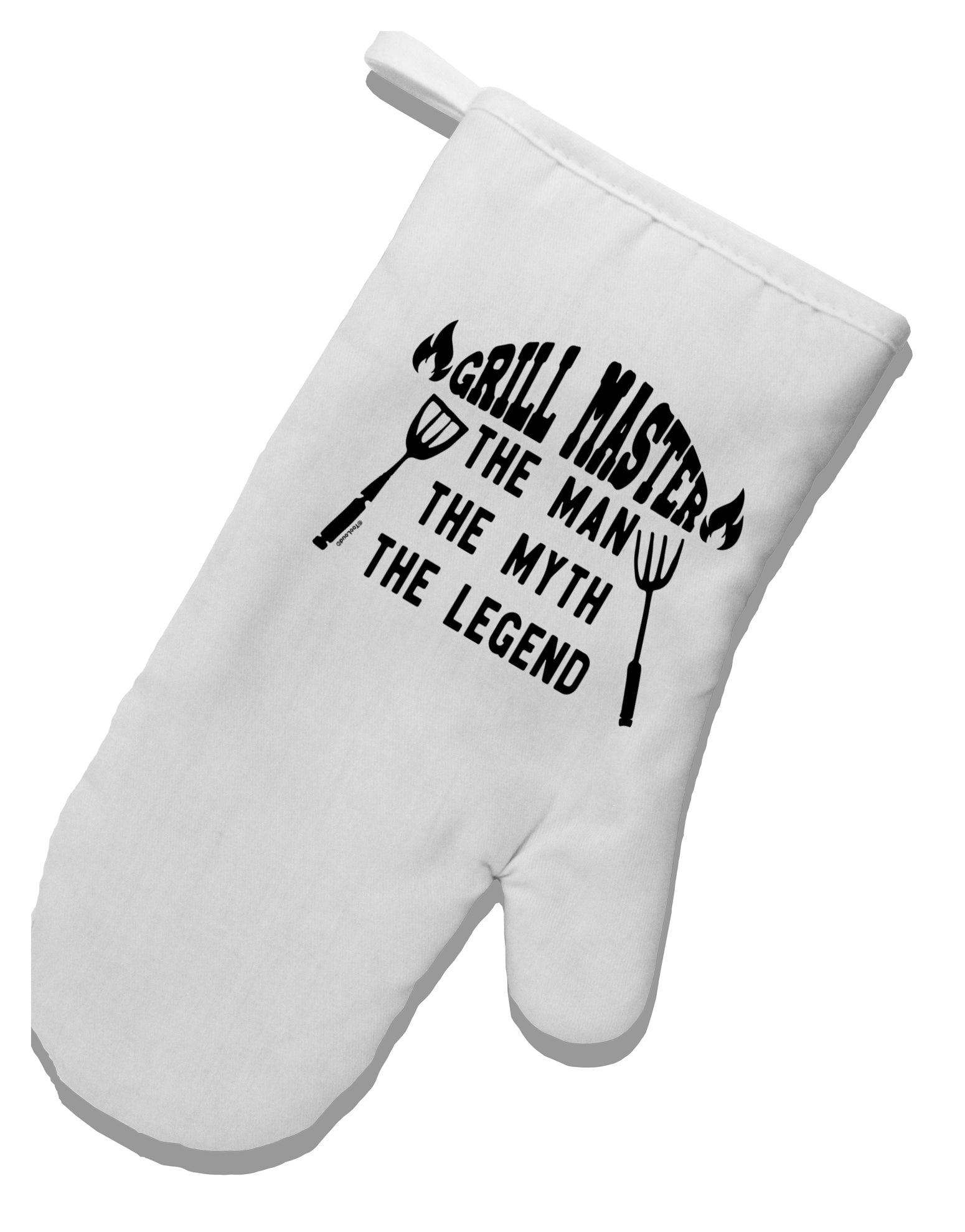 TooLoud Grill Master The Man The Myth The Legend White Printed Fabric Oven Mitt-OvenMitts-TooLoud-Davson Sales