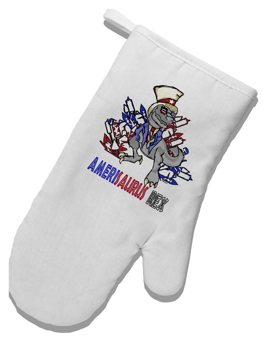 TooLoud AMERISAURUS REX White Printed Fabric Oven Mitt-OvenMitts-TooLoud-Davson Sales