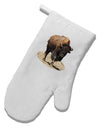 Strong Bison Cutout White Printed Fabric Oven Mitt-Oven Mitt-TooLoud-White-Davson Sales