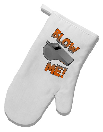 Blow Me Whistle White Printed Fabric Oven Mitt-Oven Mitt-TooLoud-White-Davson Sales