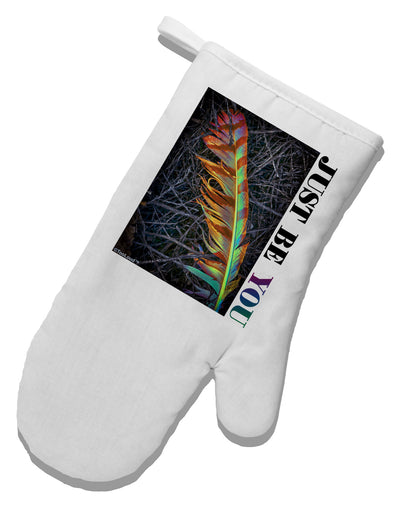 Just Be You - Unique White Printed Fabric Oven Mitt-Oven Mitt-TooLoud-White-Davson Sales