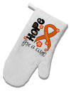 Hope for a Cure - Orange Ribbon Leukemia - Flowers White Printed Fabric Oven Mitt-Oven Mitt-TooLoud-White-Davson Sales