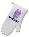 U Jelly Cute Jellyfish White Printed Fabric Oven Mitt by TooLoud-Oven Mitt-TooLoud-White-Davson Sales