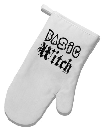 Basic Witch Distressed White Printed Fabric Oven Mitt-Oven Mitt-TooLoud-White-Davson Sales