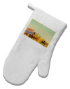 Arizona Scene Watercolor White Printed Fabric Oven Mitt-Oven Mitt-TooLoud-White-Davson Sales