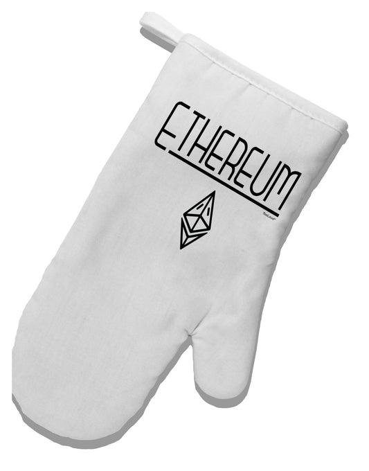 TooLoud Ethereum with logo White Printed Fabric Oven Mitt-OvenMitts-TooLoud-Davson Sales