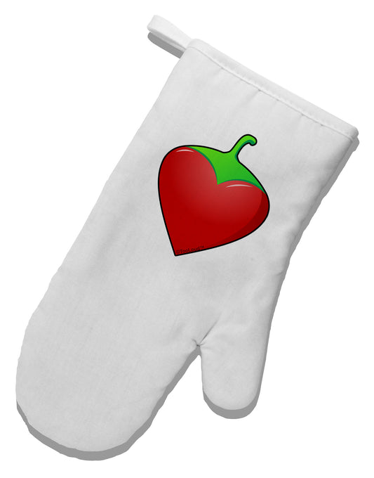 Chili Pepper Heart White Printed Fabric Oven Mitt-Oven Mitt-TooLoud-White-Davson Sales