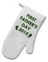 First Father's Day 2015 White Printed Fabric Oven Mitt-Oven Mitt-TooLoud-White-Davson Sales