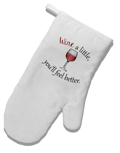 Wine a Little White Printed Fabric Oven Mitt by TooLoud-Oven Mitt-TooLoud-White-Davson Sales