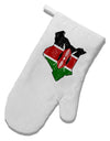 Kenya Flag Silhouette Distressed White Printed Fabric Oven Mitt-Oven Mitt-TooLoud-White-Davson Sales