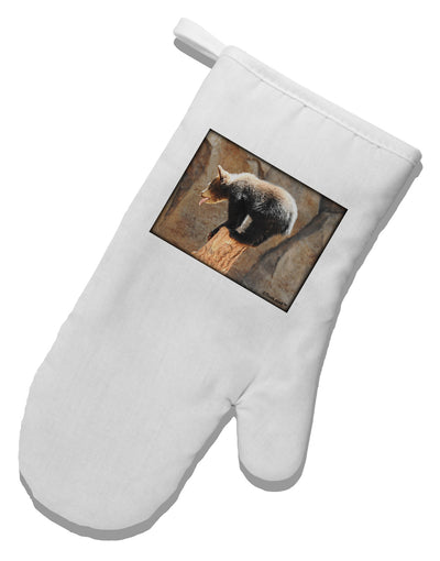 Balancing Bear Cub White Printed Fabric Oven Mitt-Oven Mitt-TooLoud-White-Davson Sales