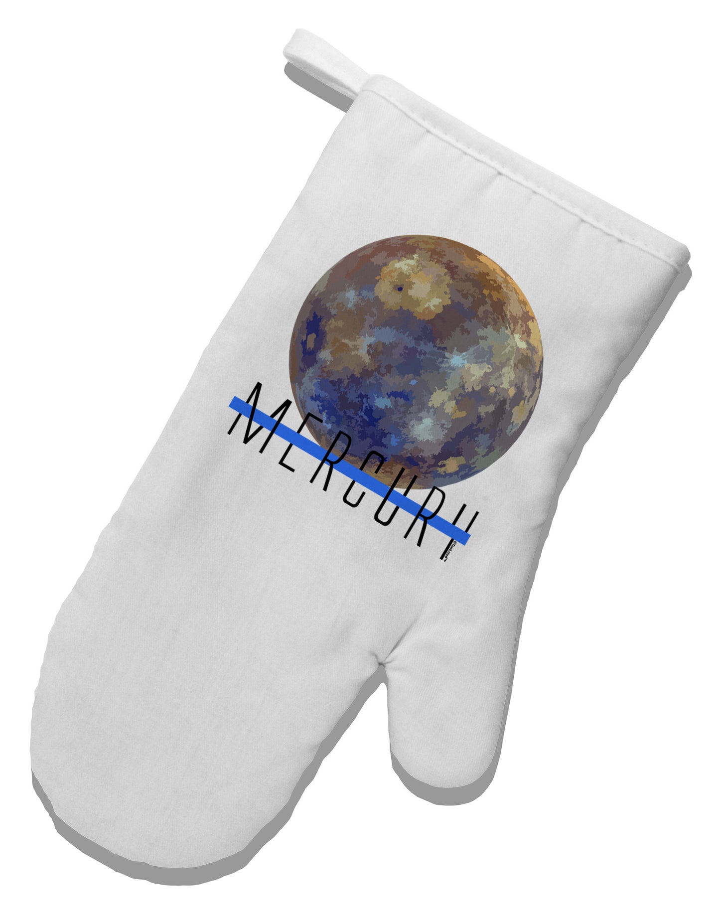 Planet Mercury Text White Printed Fabric Oven Mitt by TooLoud-Oven Mitt-TooLoud-White-Davson Sales