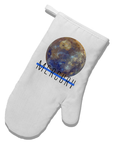 Planet Mercury Text White Printed Fabric Oven Mitt by TooLoud-Oven Mitt-TooLoud-White-Davson Sales