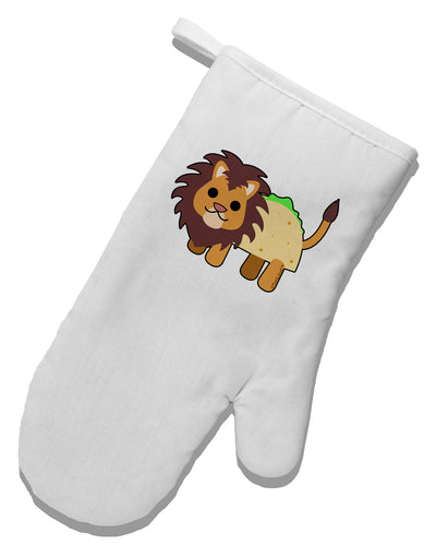 Cute Taco Lion White Printed Fabric Oven Mitt-Oven Mitt-TooLoud-White-Davson Sales