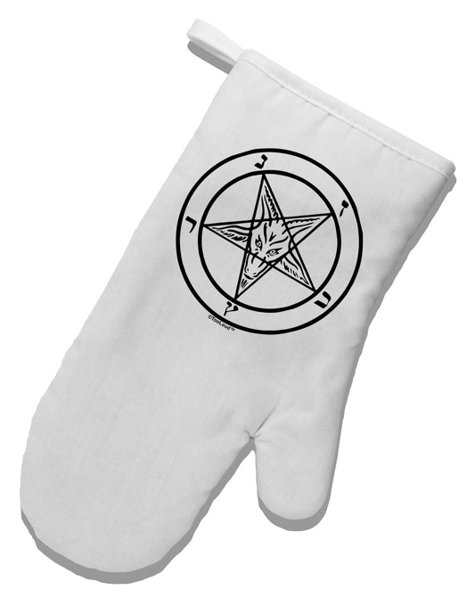Sigil of Baphomet White Printed Fabric Oven Mitt by TooLoud-TooLoud-White-Davson Sales