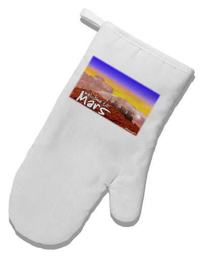 Welcome to Mars White Printed Fabric Oven Mitt-Oven Mitt-TooLoud-White-Davson Sales