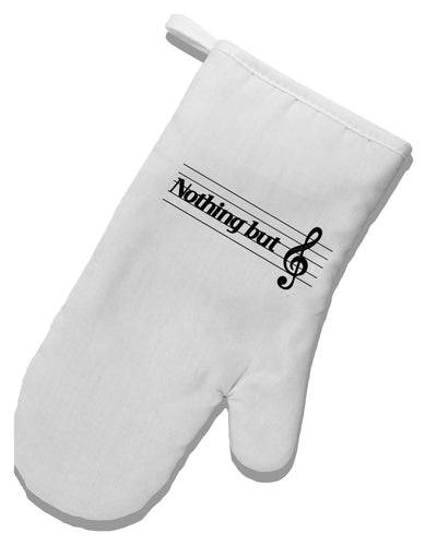 Nothing But Treble Music Pun White Printed Fabric Oven Mitt by TooLoud-Oven Mitt-TooLoud-White-Davson Sales