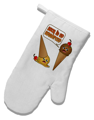 Suck It Up Buttercup Icecream White Printed Fabric Oven Mitt-Oven Mitt-TooLoud-White-Davson Sales