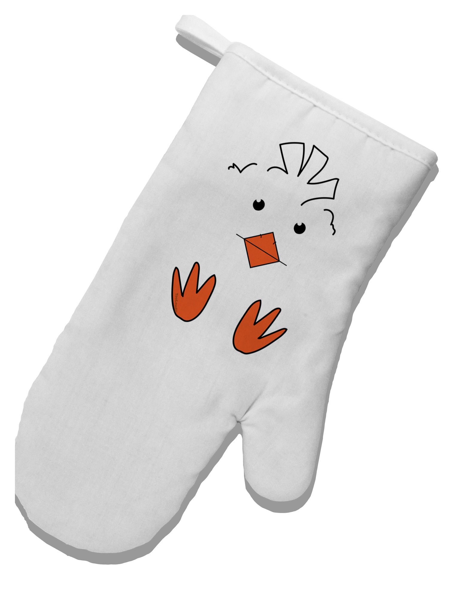 TooLoud Cute Easter Chick Face White Printed Fabric Oven Mitt-OvenMitts-TooLoud-Davson Sales