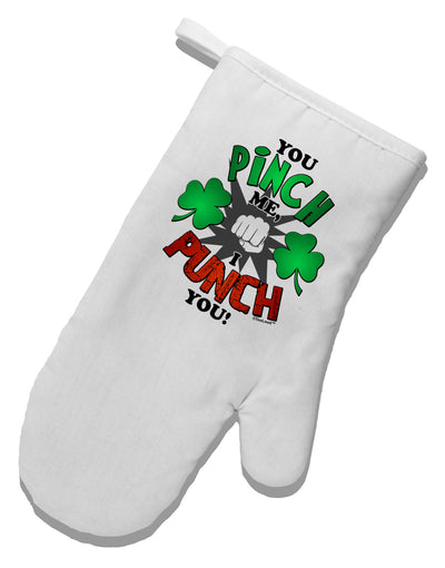 TooLoud You Pinch Me I Punch You White Printed Fabric Oven Mitt-Oven Mitt-TooLoud-White-Davson Sales