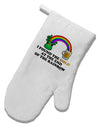 End Of The Rainbow Text White Printed Fabric Oven Mitt-Oven Mitt-TooLoud-White-Davson Sales