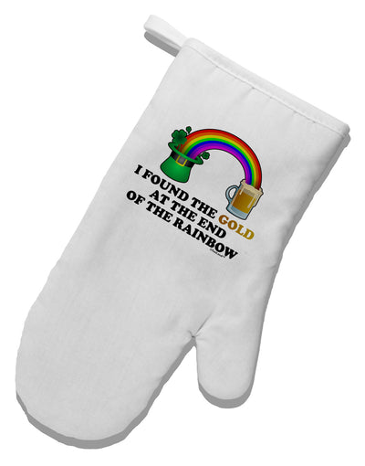 End Of The Rainbow Text White Printed Fabric Oven Mitt-Oven Mitt-TooLoud-White-Davson Sales