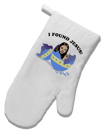 I Found Jesus - Easter Egg White Printed Fabric Oven Mitt-Oven Mitt-TooLoud-White-Davson Sales