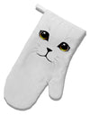 Yellow Amber-Eyed Cute Cat Face White Printed Fabric Oven Mitt-Oven Mitt-TooLoud-White-Davson Sales